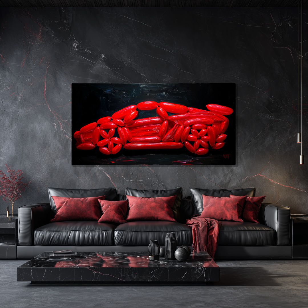 Tableau Lamborghini Aventador Rouge
