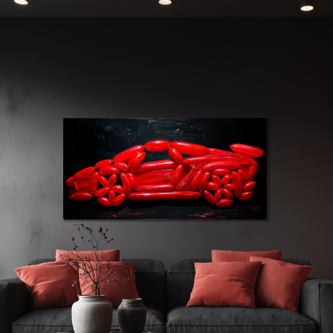 Tableau Lamborghini Aventador Rouge