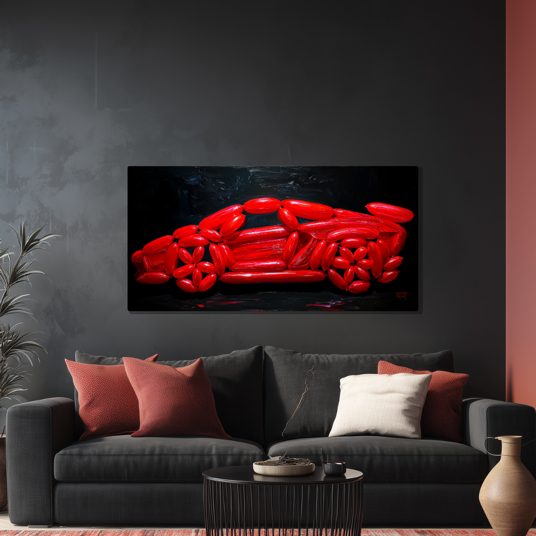 Tableau Lamborghini Aventador Rouge