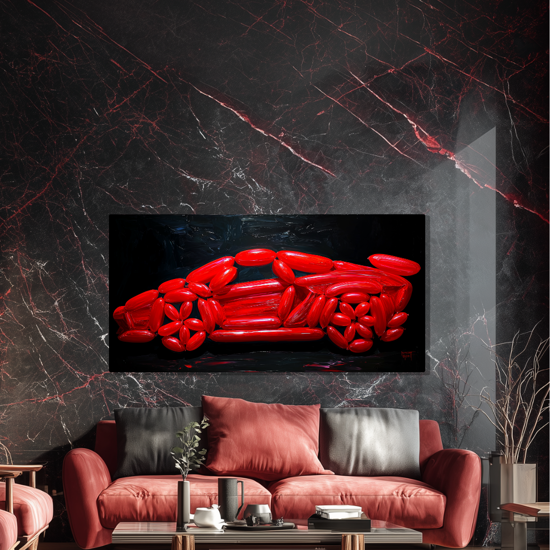 Tableau Lamborghini Aventador Rouge