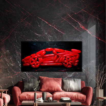 Tableau Lamborghini Aventador Rouge