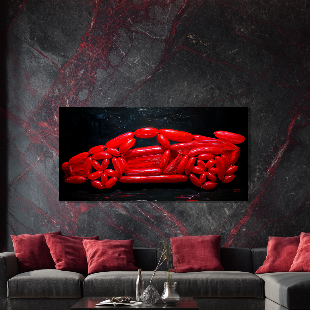 Tableau Lamborghini Aventador Rouge