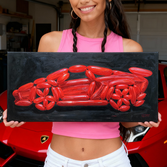 Tableau Lamborghini Aventador Rouge