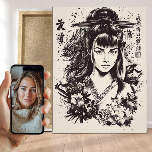 Portrait Dessin Geisha